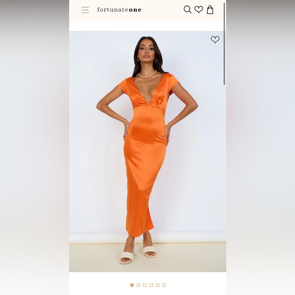 STARBURST SKIES MAXI DRESS ORANGE | Fortunate One | Size M